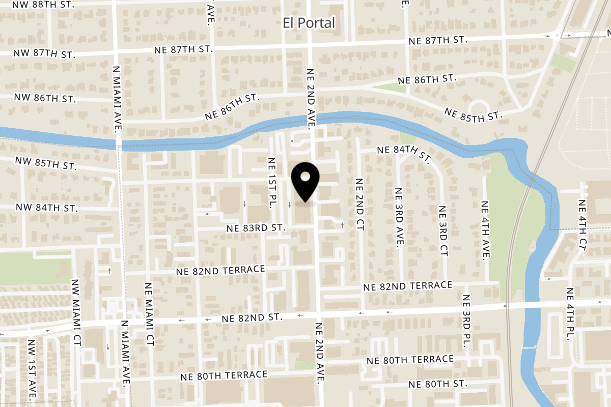 Map showing the location of Manjay Restaurant Manjay Restaurant (The Citadel) on 8300 NE 2nd Ave in Miami